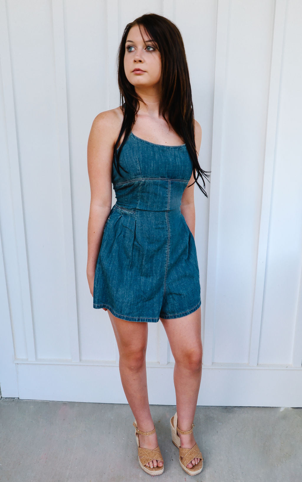 Daria Denim Romper – Wild Eclipse Boutique