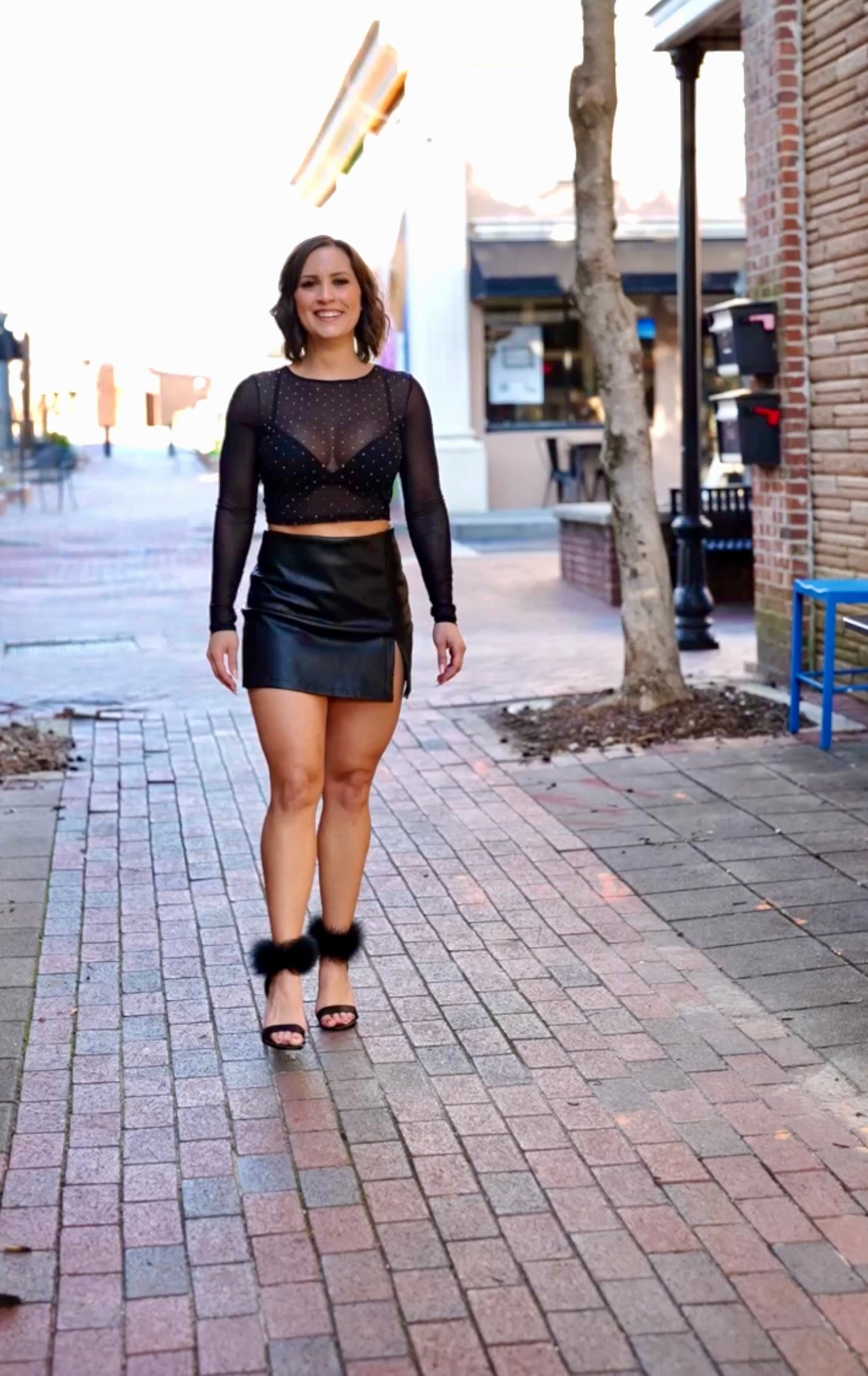 Vegan Faux Leather Skort