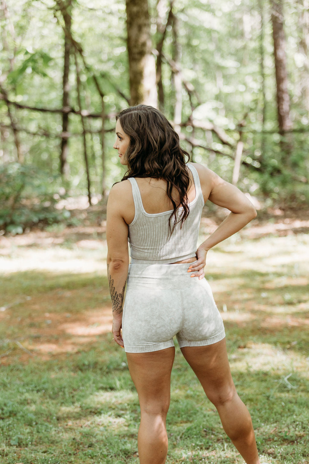 Washed Seamless High-Waisted Shorts