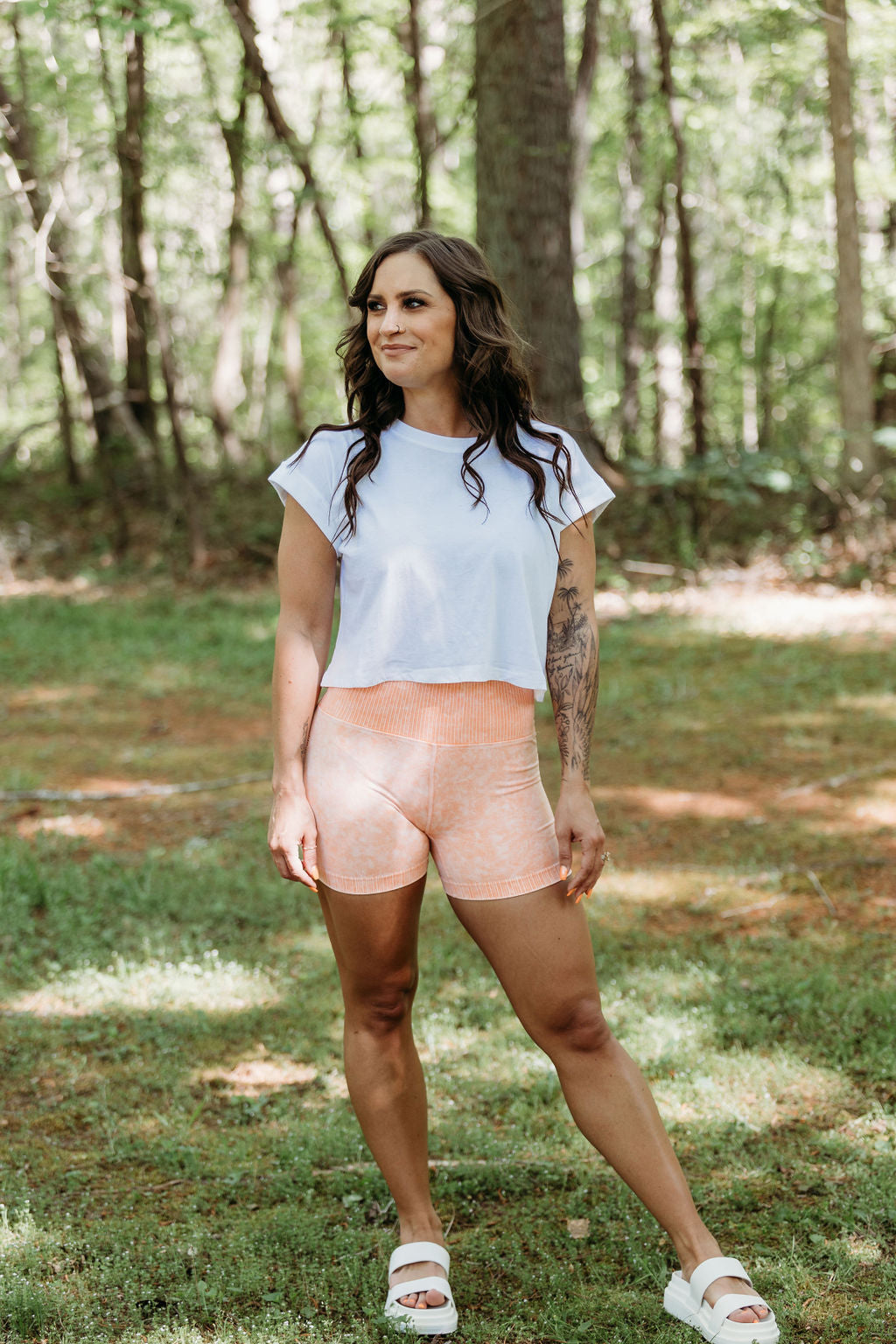 Washed Seamless High-Waisted Shorts