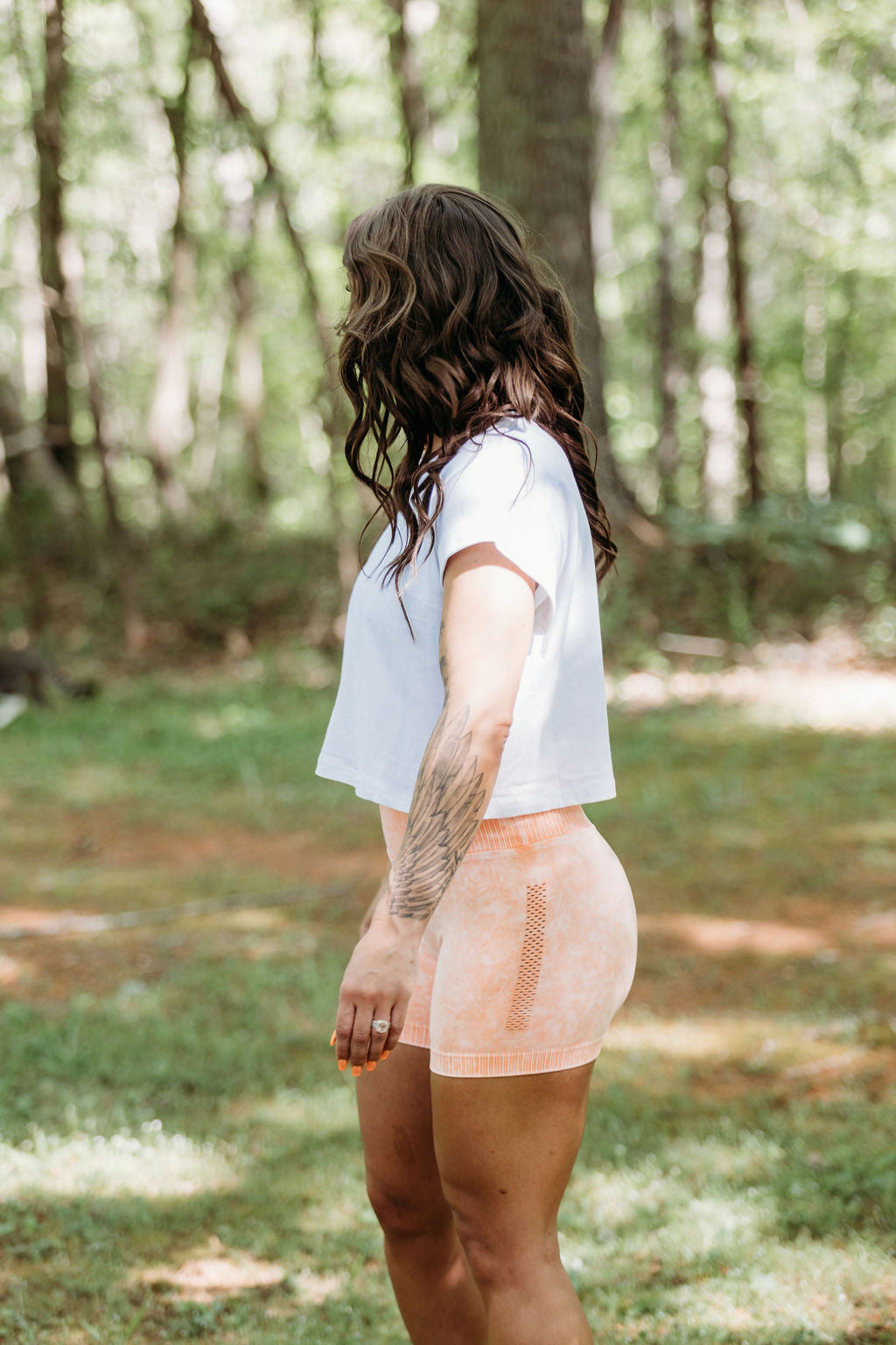 Washed Seamless High-Waisted Shorts