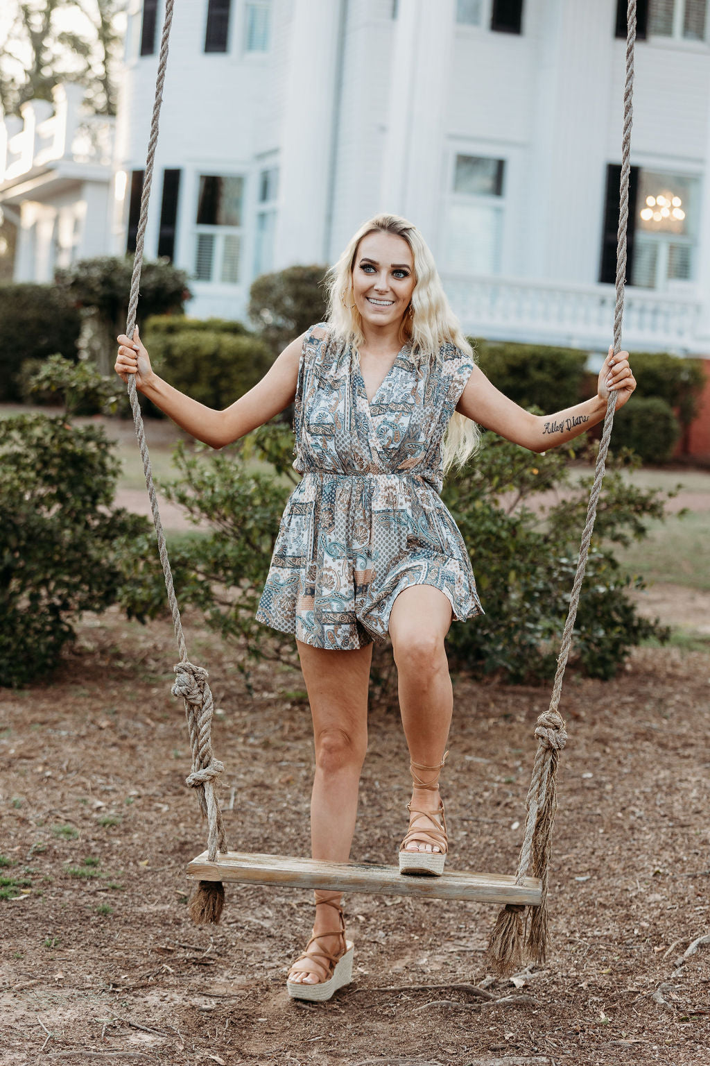 Paisley Print Romper