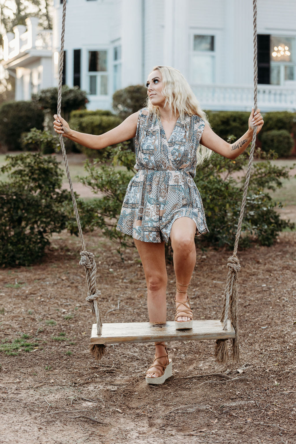 Paisley Print Romper