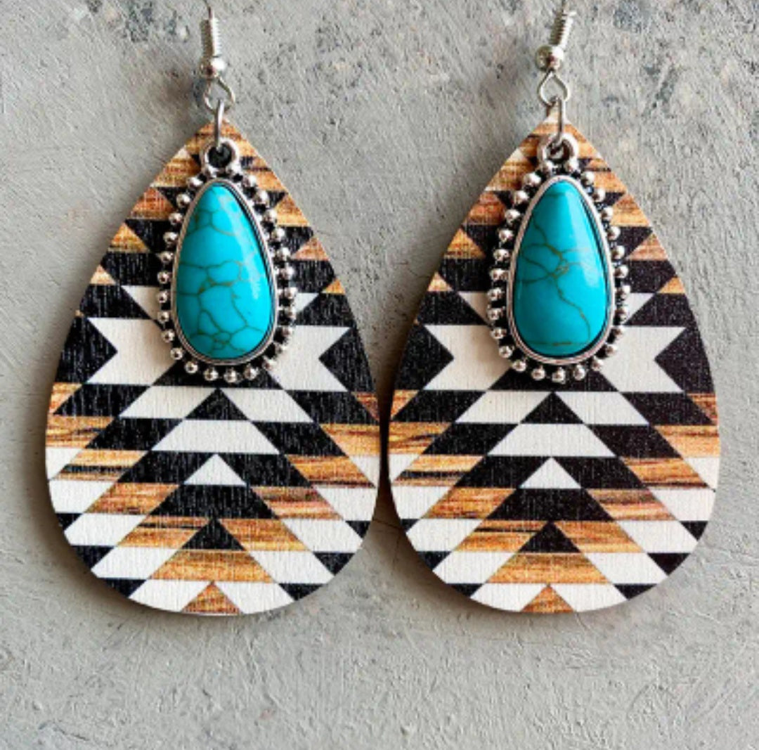 Vintage Boho Stone Earrings