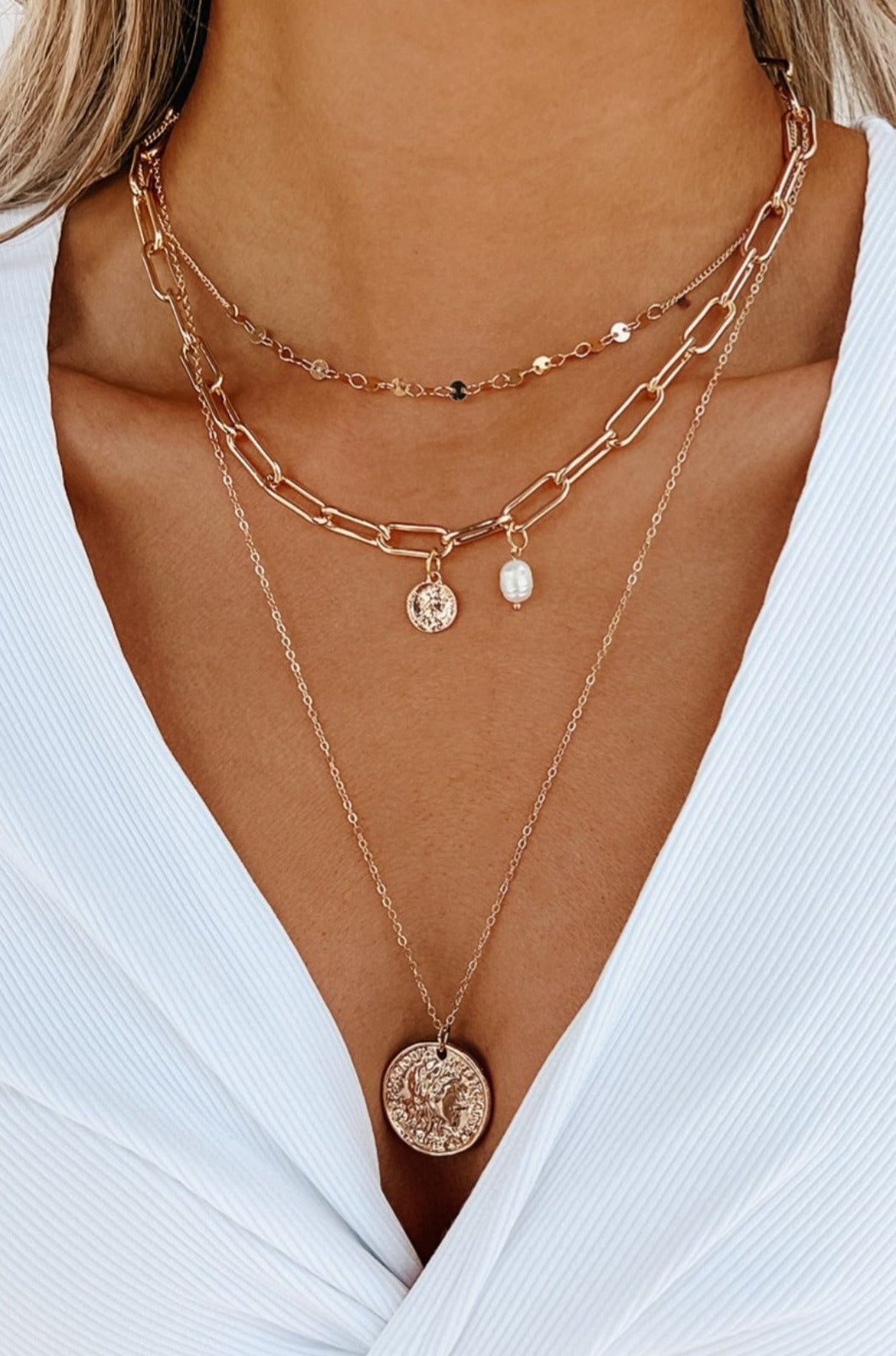 Dime Piece Stacked Necklace