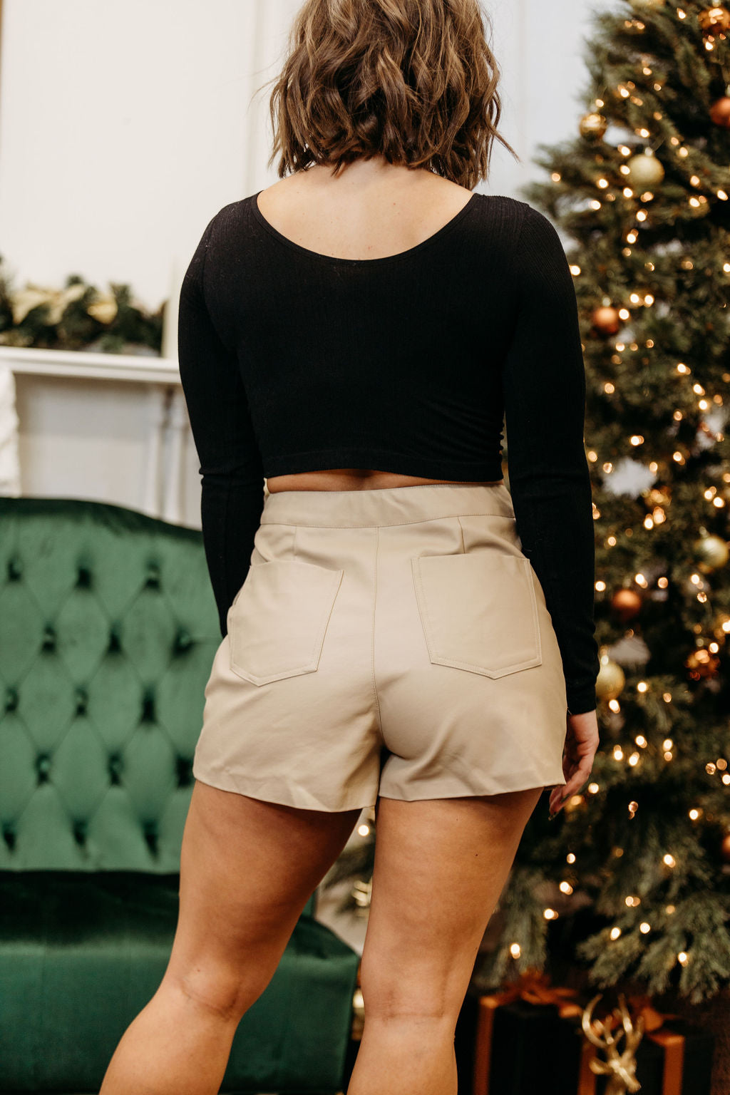 Zipper Detail Pleather Mini Skort